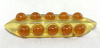 BP161 applejuice bar pin with peachy amber cabochon dots